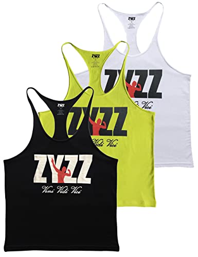 palglg Herren Bodybuilding Tank Top Fitness Trainieren Sport Weste Gym Sleeveless Muskelshirt ZYZZ00 Schwarz Weiß Gelb XL von palglg