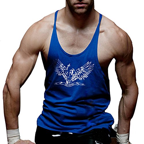 palglg Herren Bodybuilding Tank Top Fitness Trainieren Sport Weste Gym Sleeveless Muskelshirt ZYZZ01 Blau S von palglg