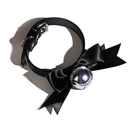 paloli Damen Handgefertigt Bowknot Glöckchen Kropfbänder Halsband PU Leder Verstellbar Punk Gothic Kragen von paloli