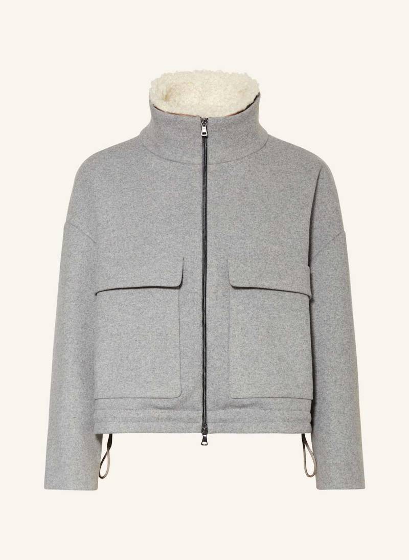 Pamela Henson Jacke Mit Abnehmbarem Kunstfell grau von pamela henson