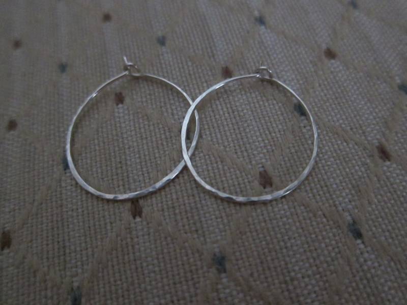 1-Zoll-sterling Silber Creolen von pamshaffer