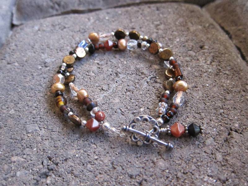 Braun Kupfer Perlen Armband von pamshaffer