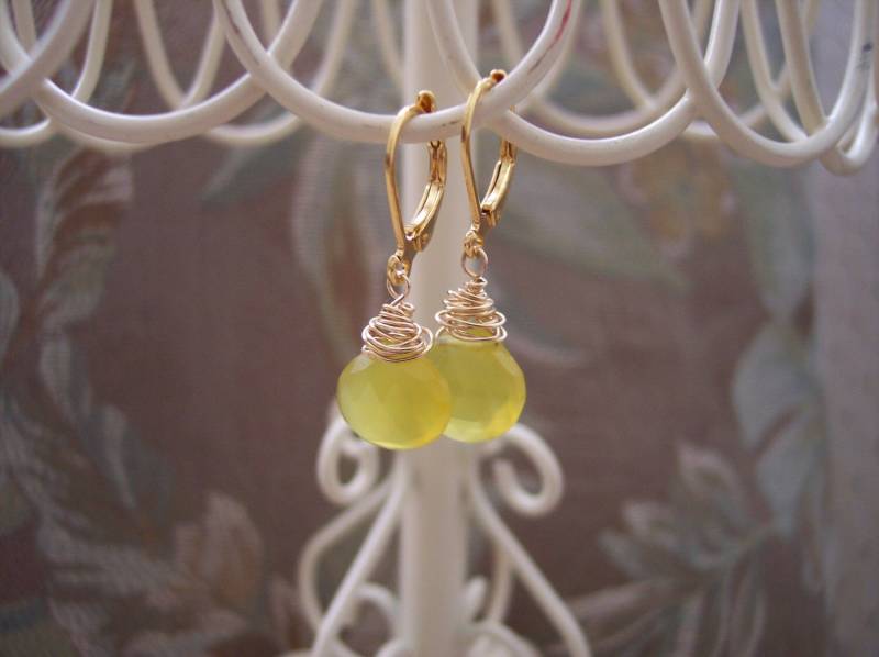 Gold Brisur Und Gelbe Chalcedon Ohrringe Gold Brisur Und Gelbe Chalcedon Ohrringe von pamshaffer