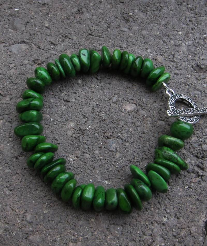 Grün Türkis Magnesit Armband Mit Knebelverschluss von pamshaffer