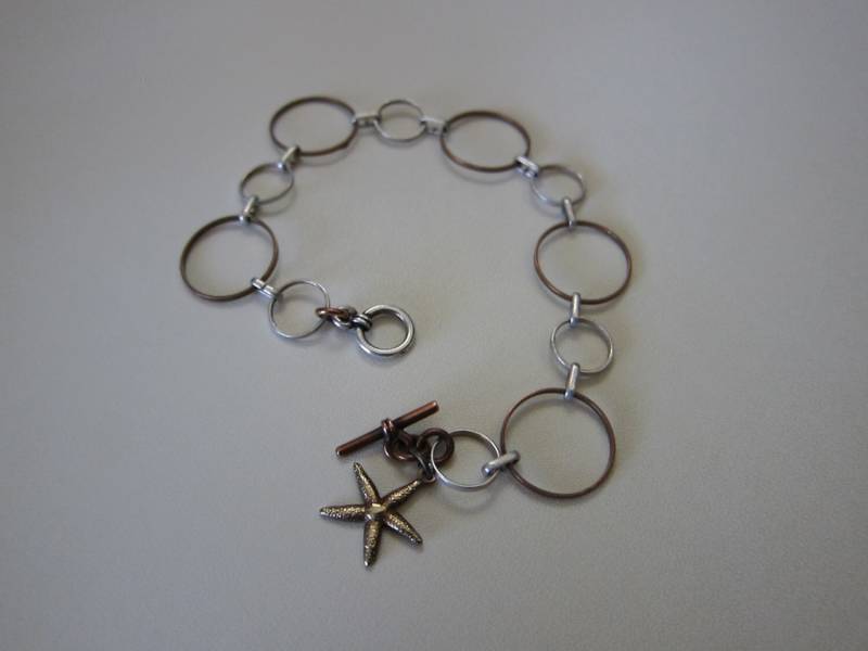 Kupfer Messing Silber Bettelarmband von pamshaffer