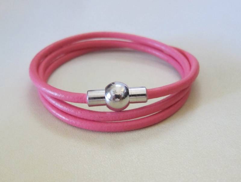 Leder Armband Dreifach Wrap/Choice Farbe 3mm von pamshaffer