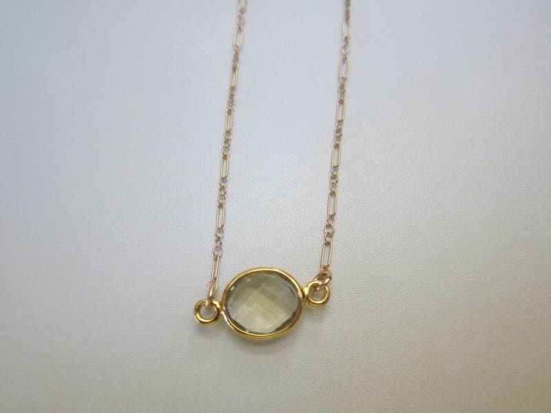 Lemon Quarz Edelstein Halskette - Goldkette von pamshaffer