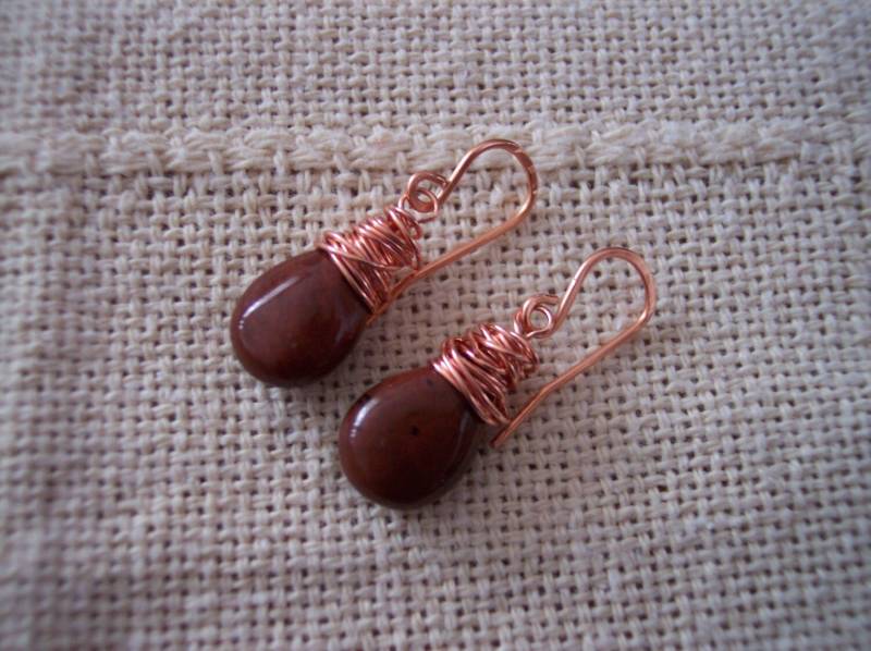 Mahagoni Jaspis Briolette Ohrringe Mahagoni Jaspis Briolette Ohrringe von pamshaffer