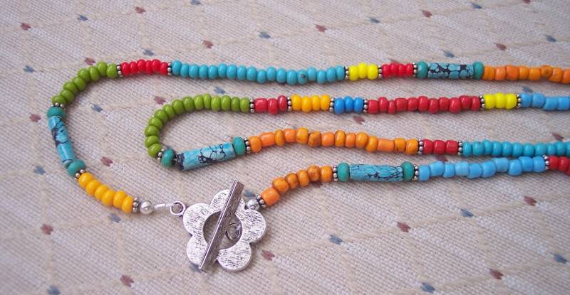 Türkis, Glas Und Rocailles-Perlen-Halskette Türkis, Glas Und Rocailles-Perlen-Halskette von pamshaffer