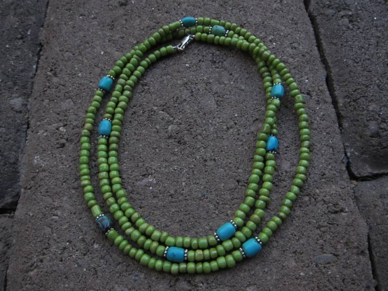 Türkis - Und Perlen Halskette von pamshaffer