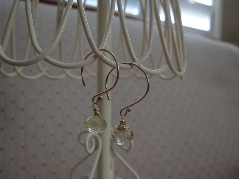 Zitronengelb Quarz Facettiert Briolette Ohrringe-1 von pamshaffer