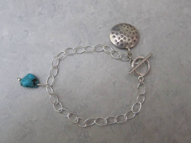 sterling Charm Armband Mit Türkis Charme von pamshaffer