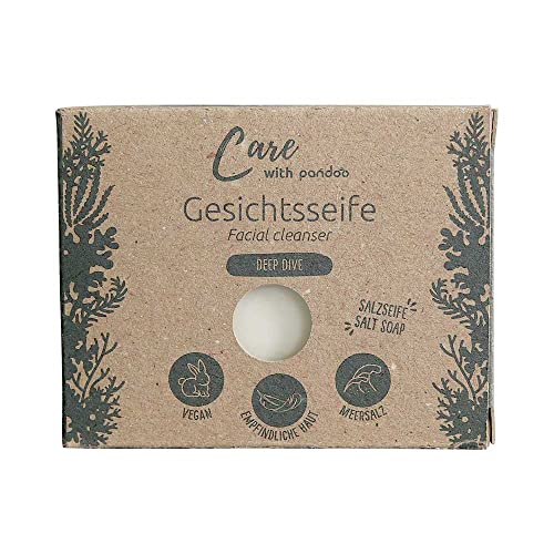 pandoo Gesichtsseife | natürliche Salzseife Deep Dive 100g | Feste Seife für Männer & Frauen | Plastikfrei und Vegan von pandoo