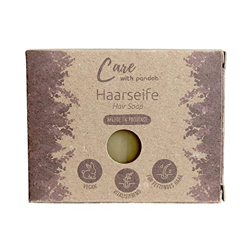 pandoo Haarseife Balade en Provence 100g | Natürliche Inhaltsstoffe, Vegan & Plastikfrei | Festes Shampoo für Männer und Frauen von pandoo