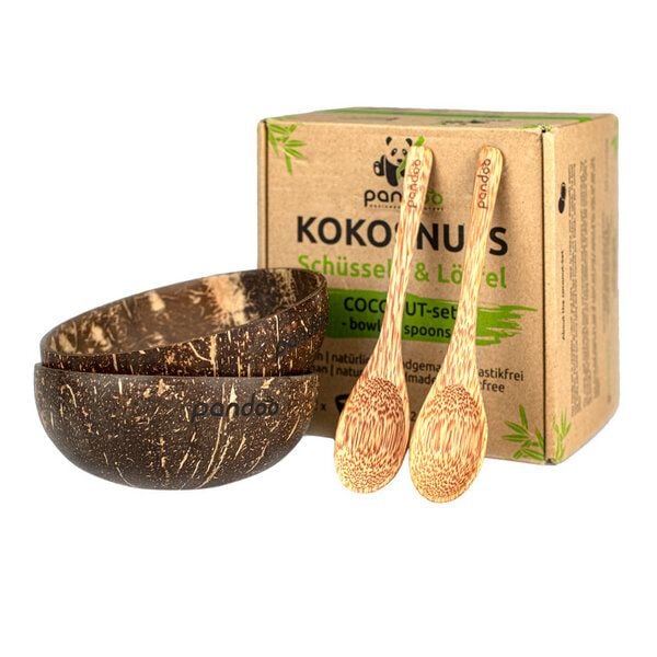 pandoo Kokosnuss Schalen 2er Set - 100% Naturprodukt von pandoo