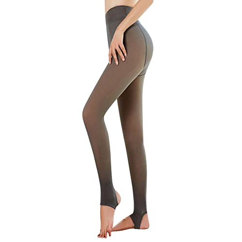 papasgix Damen Thermo Leggings Strumpfhose Verdickte Fleece Leggings Warm Winter Gefütterte Strümpfe Blickdicht Feinstrumpfhose Pantyhose Plüschstrümpfe(Schwarz 2?Dick-300g) von papasgix