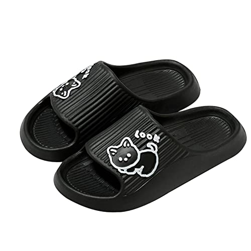 papasgix Hausschuhe Damen Katzenmuster Badeschuhe, EVA Super Weich Wolkenschuhe Rutschfest Cozyslides Original Slippers Herren Damen Cozislides Dicke Schlappen Sommer von papasgix