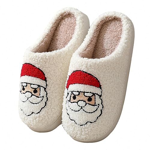 papasgix Hausschuhe Damen Plüsch Flauschige Pantoffeln Niedliche Cartoon Hausschuhe Weihnachten Halloween Rutschfeste Warm Slippers von papasgix
