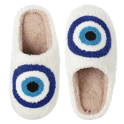 papasgix Hausschuhe mit Fröhliches Gesicht Damen Herren Winter Plüsch Pantoffeln Cartoon Bequeme Warme Pantoffeln Trendiger Slipper drinnen und draußen von papasgix