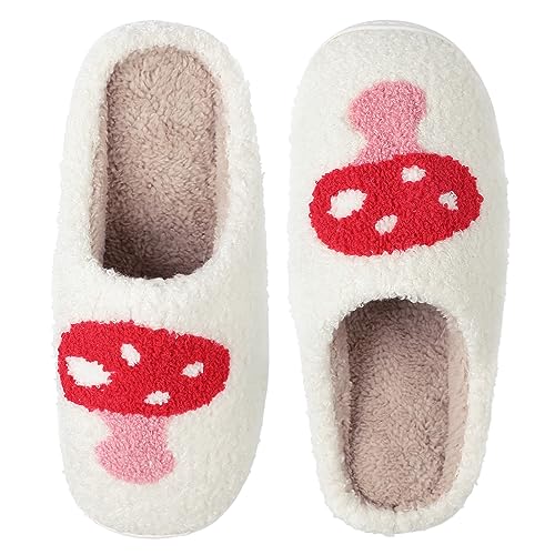 papasgix Hausschuhe mit Fröhliches Gesicht Damen Herren Winter Plüsch Pantoffeln Cartoon Bequeme Warme Pantoffeln Trendiger Slipper drinnen und draußen von papasgix