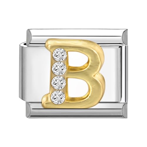 papasgix Italian Charm Bracelet Charms Module Buchstaben A-Z für 9mm Charm Bracelets DIY Italian Style Charms für Damen Italienisches Charm Armband Zubehör Geschenk Silber B von papasgix