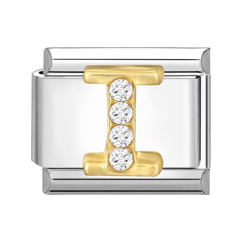 papasgix Italian Charm Bracelet Charms Module Buchstaben A-Z für 9mm Charm Bracelets DIY Italian Style Charms für Damen Italienisches Charm Armband Zubehör Geschenk Silber I von papasgix