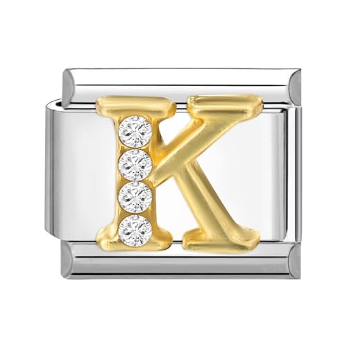 papasgix Italian Charm Bracelet Charms Module Buchstaben A-Z für 9mm Charm Bracelets DIY Italian Style Charms für Damen Italienisches Charm Armband Zubehör Geschenk Silber K von papasgix