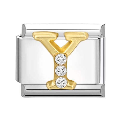 papasgix Italian Charm Bracelet Charms Module Buchstaben A-Z für 9mm Charm Bracelets DIY Italian Style Charms für Damen Italienisches Charm Armband Zubehör Geschenk Silber Y von papasgix