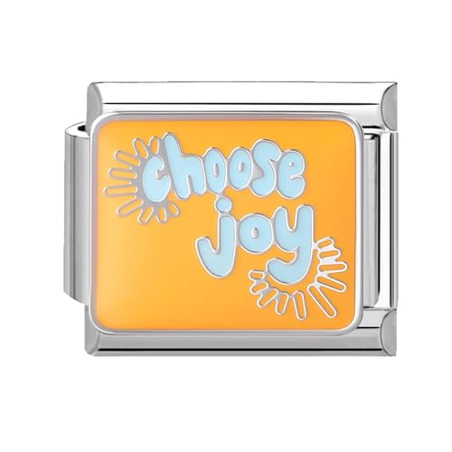 papasgix Italian Charm Bracelet Charms Silber Wörter Module für 9mm Charm Bracelets DIY Italian Style Charms für Damen Italienisches Charm Armband Zubehör Geschenk Freude orange papasgix Italian Charm Bracelet Charms Silber Wörter Module für 9mm Charm Bracelets DIY Italian Style Charms für Damen Italienisches Charm Armband Zubehör Geschenk Freude orange von papasgix