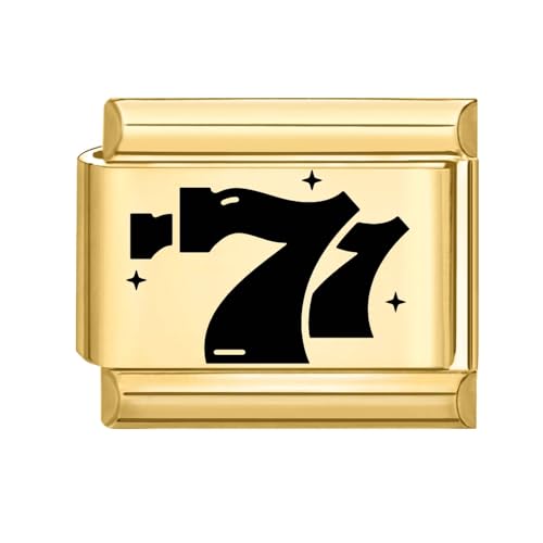 papasgix Italian Charms Gold Module für 9mm Italian Charm Bracelet DIY Katze Hund Italian Style Charms für Damen Abnehmbar Italienisches Charm Armband Mädchen Junge Geschenk Gold 777 von papasgix