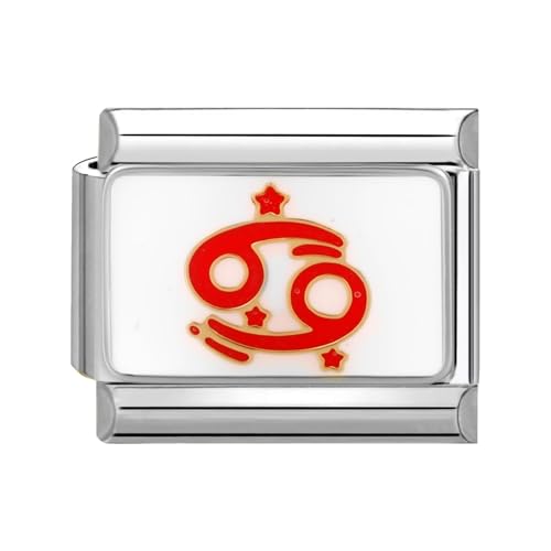 papasgix Italian Charms Module 12 Sternbilder für 9mm Italian Charm Bracelet DIY Italian Style Charms für Damen Abnehmbar Italienisches Charm Armband Mädchen Junge Geschenk Silber Krebs von papasgix