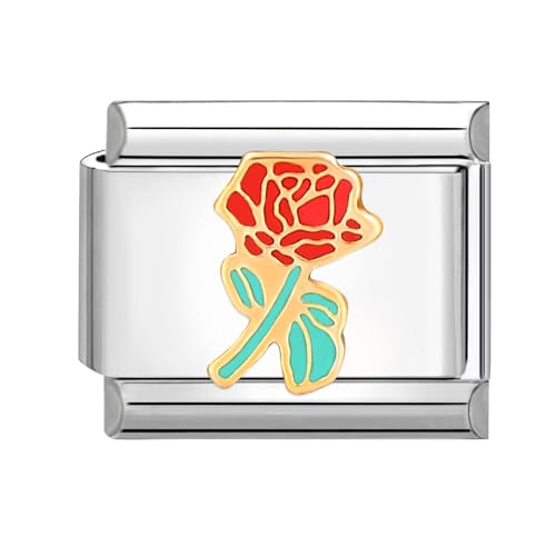 papasgix Italian Charms Module Blumen für 9mm Italian Charm Bracelet DIY Italian Style Charms für Damen Abnehmbar Italienisches Charm Armband Zubehör Mädchen Junge Geschenk von papasgix
