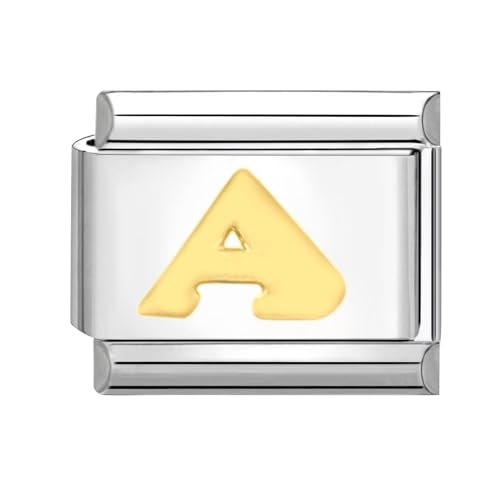 papasgix Italian Charms Module Buchstaben A-Z für 9mm Italian Charm Bracelet Gold DIY Italian Style Charms für Damen Abnehmbar Italienisches Charm Armband Zubehör Junge Mädchen Geschenk von papasgix