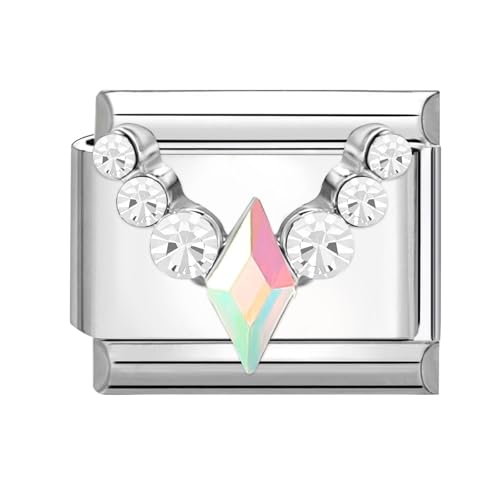 papasgix Italian Charms Module Diamond für 9mm Italian Charm Bracelet DIY Italian Style Charms für Damen Abnehmbar Italienisches Charm Armband Zubehör Mädchen Junge Geschenk von papasgix