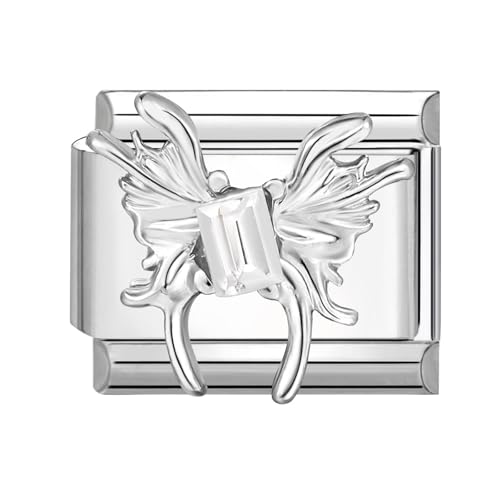 papasgix Italian Charms Module Diamond für 9mm Italian Charm Bracelet DIY Italian Style Charms für Damen Abnehmbar Italienisches Charm Armband Zubehör Mädchen Junge Geschenk von papasgix
