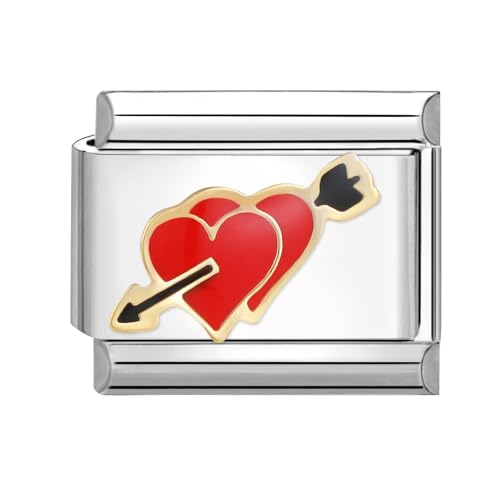 papasgix Italian Charms Module Herz für 9mm Italian Charm Bracelet DIY Italian Style Charms für Damen Abnehmbar Italienisches Charm Armband Zubehör Mädchen Junge Geschenk von papasgix