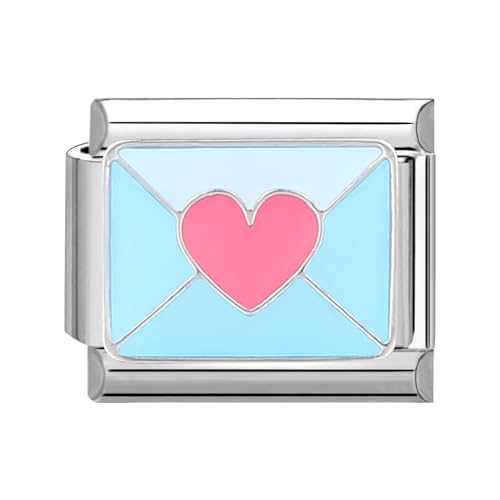 papasgix Italian Charms Module Herz für 9mm Italian Charm Bracelet DIY Italian Style Charms für Damen Abnehmbar Italienisches Charm Armband Zubehör Mädchen Junge Geschenk von papasgix