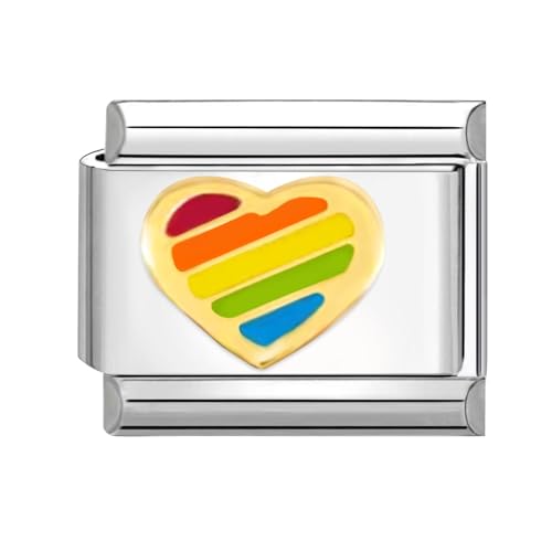 papasgix Italian Charms Module Herz für 9mm Italian Charm Bracelet DIY Italian Style Charms für Damen Abnehmbar Italienisches Charm Armband Zubehör Mädchen Junge Geschenk von papasgix