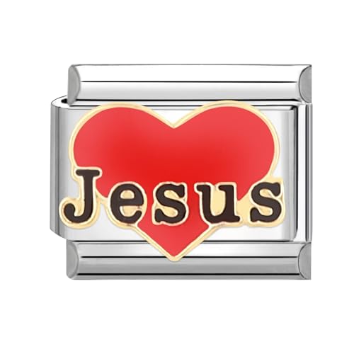 papasgix Italian Charms Module Herz für 9mm Italian Charm Bracelet DIY Italian Style Charms für Damen Abnehmbar Italienisches Charm Armband Zubehör Mädchen Junge Geschenk von papasgix