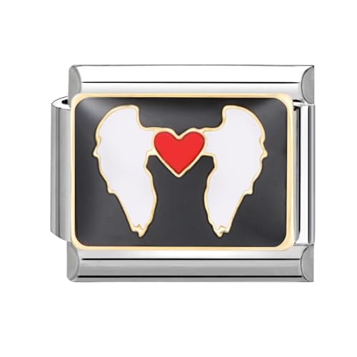 papasgix Italian Charms Module Herz für 9mm Italian Charm Bracelet DIY Italian Style Charms für Damen Abnehmbar Italienisches Charm Armband Zubehör Mädchen Junge Geschenk von papasgix