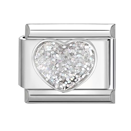 papasgix Italian Charms Module Herz für 9mm Italian Charm Bracelet DIY Italian Style Charms für Damen Abnehmbar Italienisches Charm Armband Zubehör Mädchen Junge Geschenk von papasgix