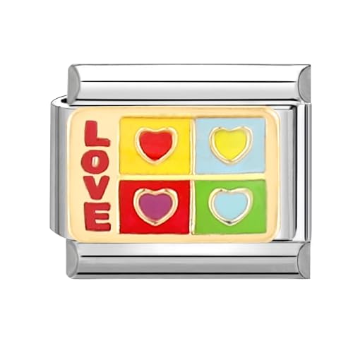 papasgix Italian Charms Module Herz für 9mm Italian Charm Bracelet DIY Italian Style Charms für Damen Abnehmbar Italienisches Charm Armband Zubehör Mädchen Junge Geschenk von papasgix