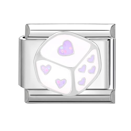 papasgix Italian Charms Module Landschaftsbau für 9mm Italian Charm Bracelet DIY Italian Style Charms für Damen Abnehmbar Italienisches Charm Armband Zubehör Mädchen Junge Geschenk(Weiß Würfel) von papasgix