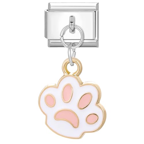 papasgix Italian Charms Module für 9mm Italian Charm Bracelet DIY Italian Style Charms für Damen Abnehmbar Anhänger Italienisches Charm Armband Zubehör Mädchen Junge Geschenk(Rosa Kralle) von papasgix