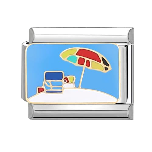 papasgix Italian Charms Module für 9mm Italian Charm Bracelet DIY Italian Style Charms für Damen Abnehmbar Italienisches Charm Armband Zubehör Mädchen Junge Geschenk(Blau Feiertag) von papasgix