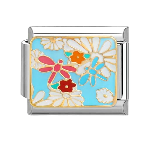 papasgix Italian Charms Module für 9mm Italian Charm Bracelet DIY Italian Style Charms für Damen Abnehmbar Italienisches Charm Armband Zubehör Mädchen Junge Geschenk(Grün Libelle) von papasgix