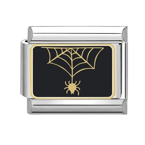 papasgix Italian Charms Module für 9mm Italian Charm Bracelet DIY Italian Style Charms für Damen Abnehmbar Italienisches Charm Armband Zubehör Mädchen Junge Geschenk(Schwarz Netz) von papasgix