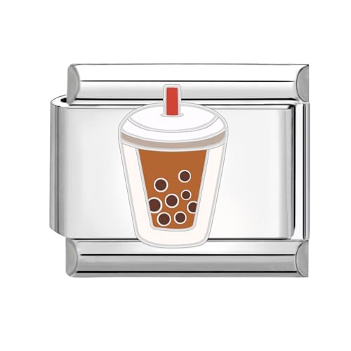 papasgix Italian Charms Module für 9mm Italian Charm Bracelet DIY Lebensmittel Italian Style Charms für Damen Abnehmbar Italienisches Charm Armband Zubehör Mädchen Junge Geschenk(braun) von papasgix