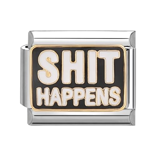 papasgix Italian Charms Module für 9mm Italian Charm Bracelet DIY Worts Italian Style Charms für Damen Abnehmbar Italienisches Charm Armband Zubehör Geschenk(Schwarz passieren) von papasgix