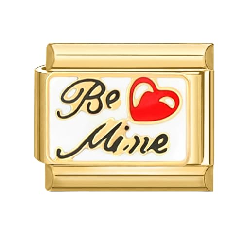papasgix Italian Charms Module für 9mm Italian Charm Bracelet Gold DIY Italian Style Charms für Damen Abnehmbar Italienisches Charm Armband Zubehör Mädchen Junge Geschenk(Weiß Mine) von papasgix